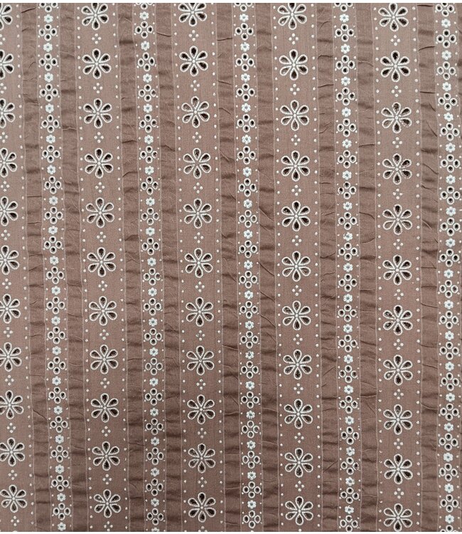 Yard of Mauve Eyelet Poly Cotton Fabric