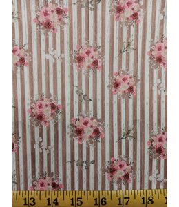 Yard of Striped Floral Wide Rib Knit Fabric FT202409195