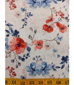 Yard of Veronica Floral Unbrushed Rib Knit Fabric