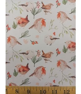 Dandelion Fabrics & Gifts Yard of Winter Birds Eureka Jersey Knit Fabric
