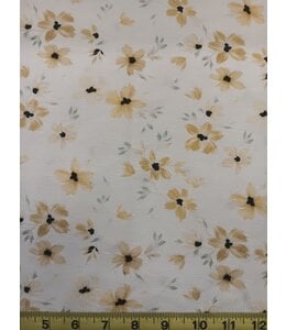 Yard of Yellow Flowers Fabric CA19750