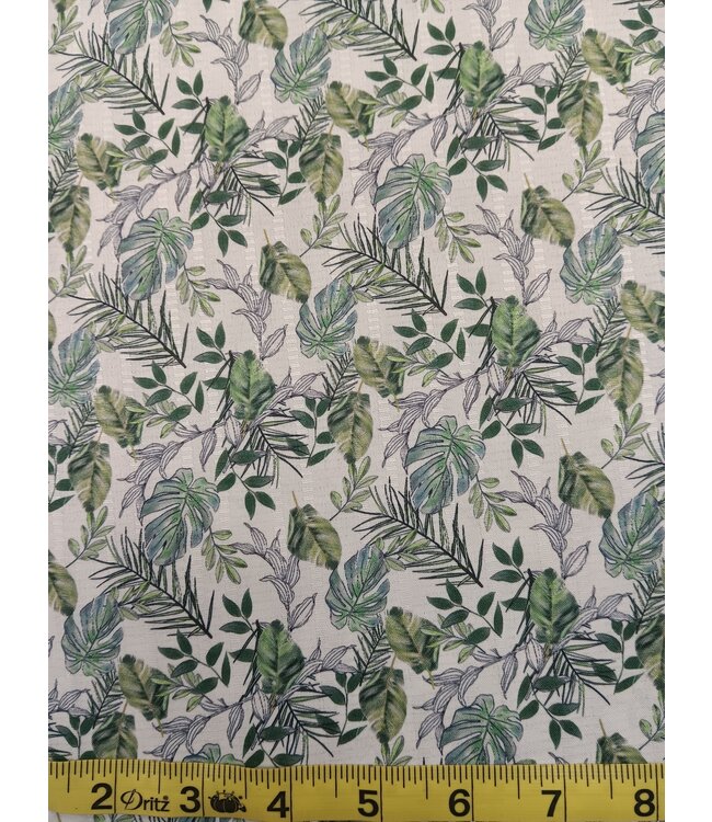 Mook Fabrics Yard of Charm NFD, Tropical Fusion- Green Fabric 136443