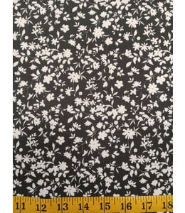 Yard of Mila Floral Black Jasper Rib Knit Fabric