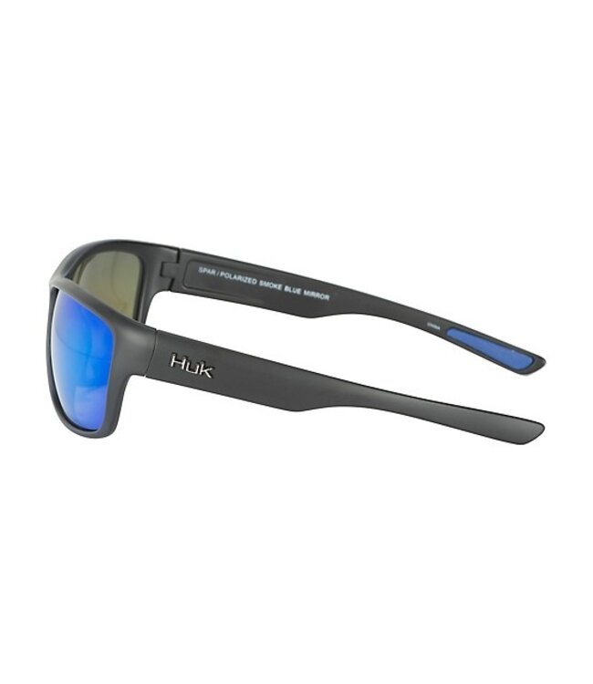 HUK Men's Spar Matte Black/Smoke/Blue Mirror Sunglasses E0000245-002