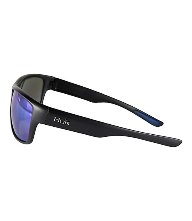 HUK Men's Spar Matte Black/Smoke/Green Mirror Sunglasses E0000245-004