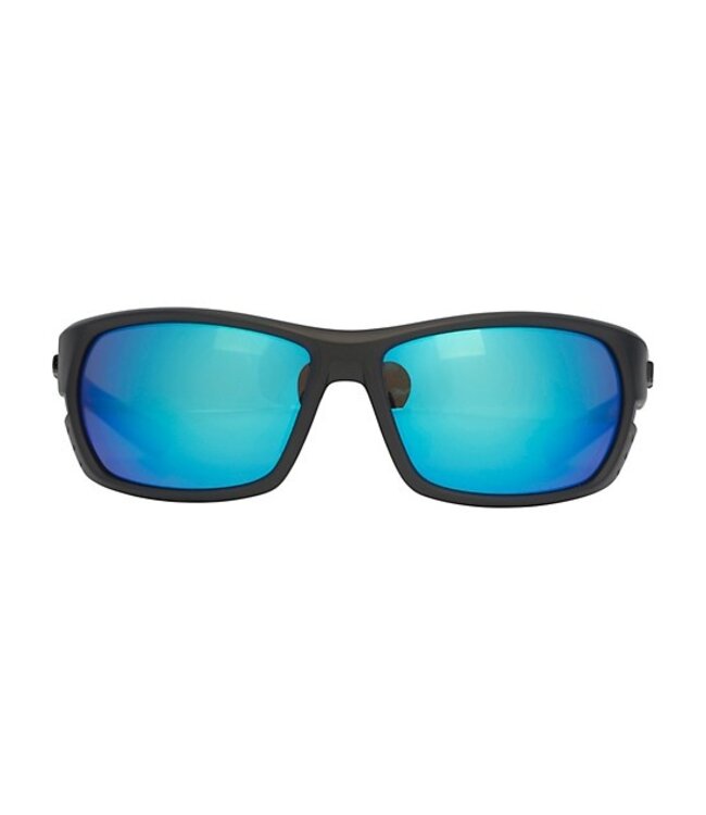 HUK Men's Challenge Matte Black/Smoke/Blue Mirror Sunglasses E0000246-002