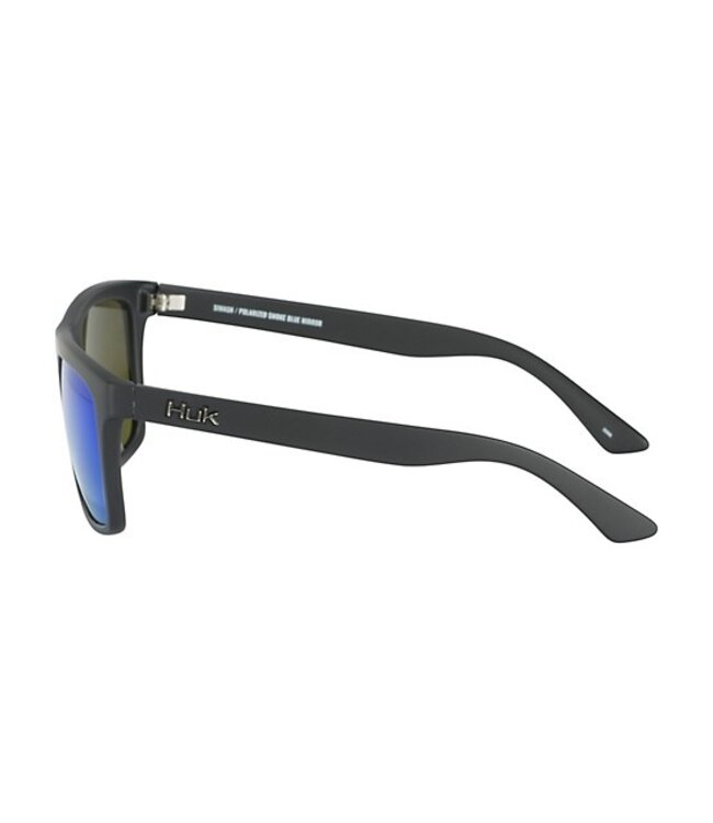 HUK Men's Siwash Matte Black/Smoke/Blue Mirror Sunglasses E0000241-401
