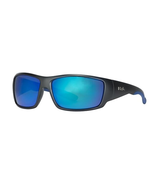 HUK Men's Spearpoint Matte Black/Smoke/Blue Mirror Sunglasses E0000244-002