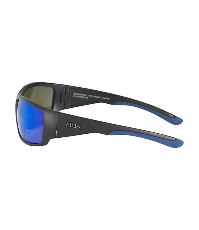 HUK Men's Spearpoint Matte Black/Smoke/Blue Mirror Sunglasses E0000244-002