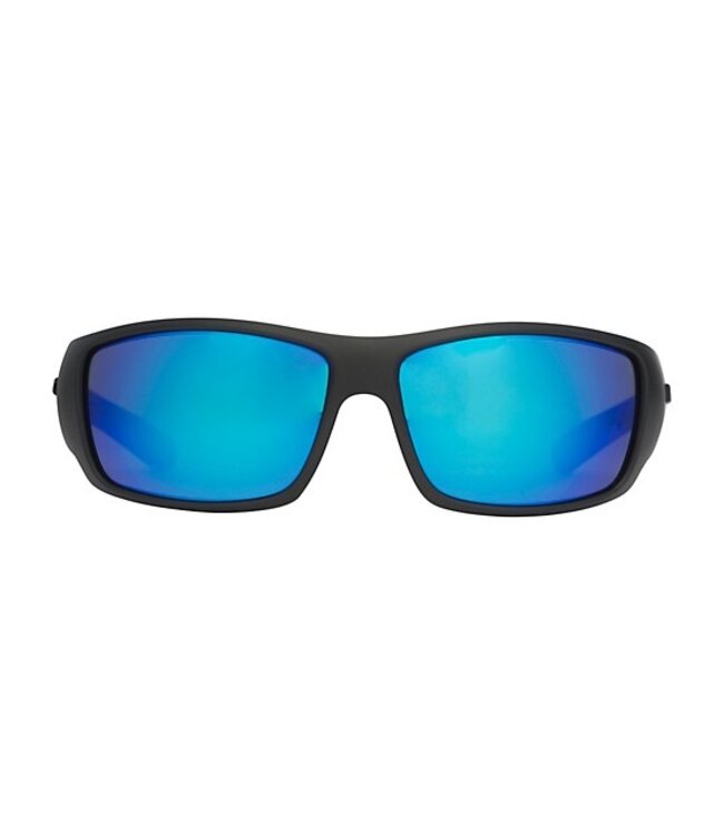 HUK Men's Spearpoint Matte Black/Smoke/Blue Mirror Sunglasses E0000244-002