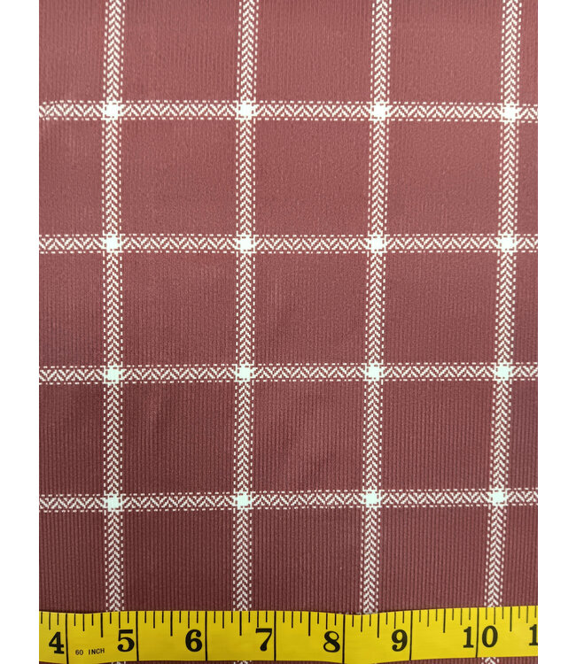 Yard of Window Plaid-Winter Berry Jasper Rib Knit Fabric