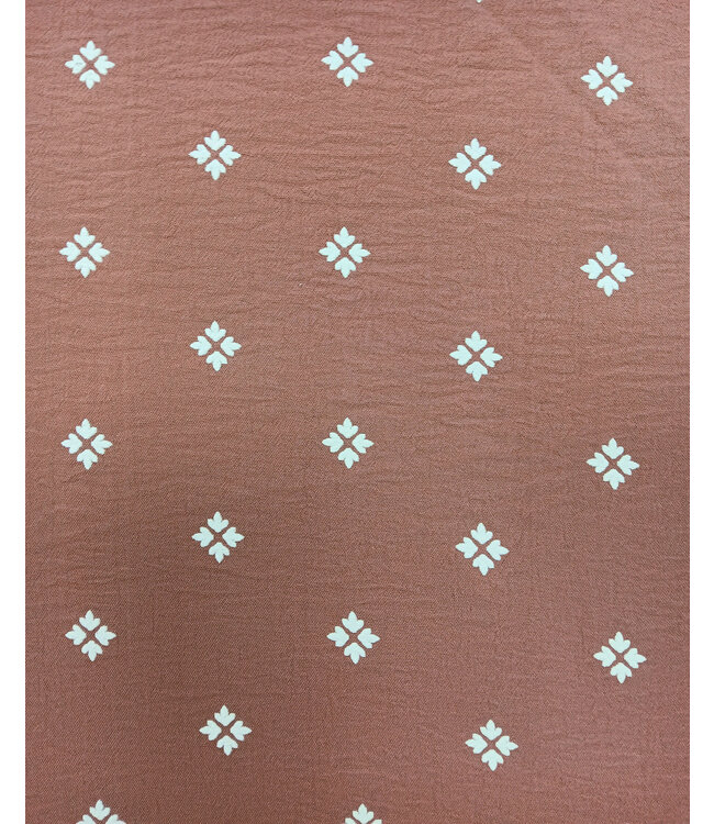 Yard of Poly Dream Crepe- Rose Fabric  042514