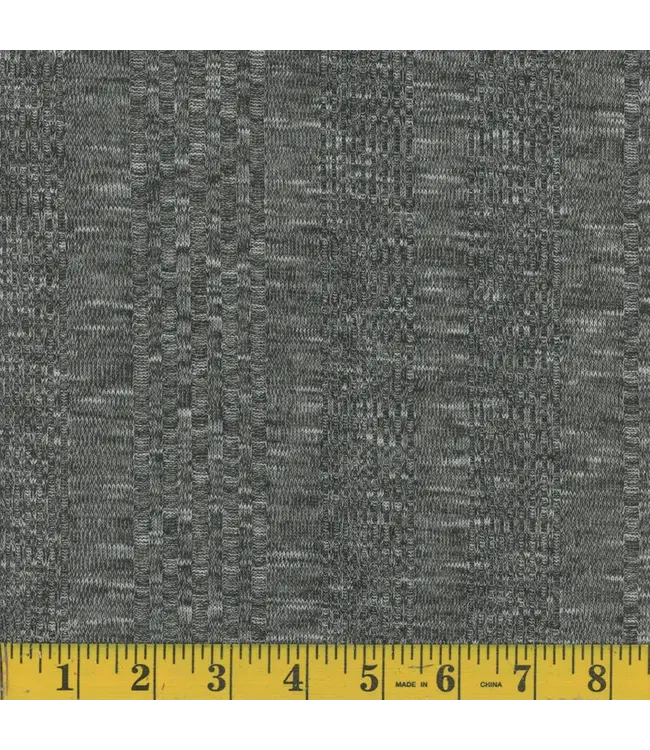 Mook Fabrics Yard of Rib Knit CFT, Grey Mix Fabric 137372