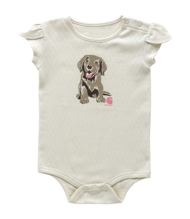 Carhartt Girl's Infant Short-Sleeve Puppy Bodysuit CA7104