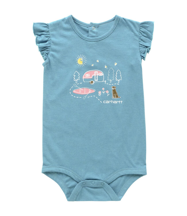 Carhartt Girl's Infant Short-Sleeve Camping Bodysuit CA7097