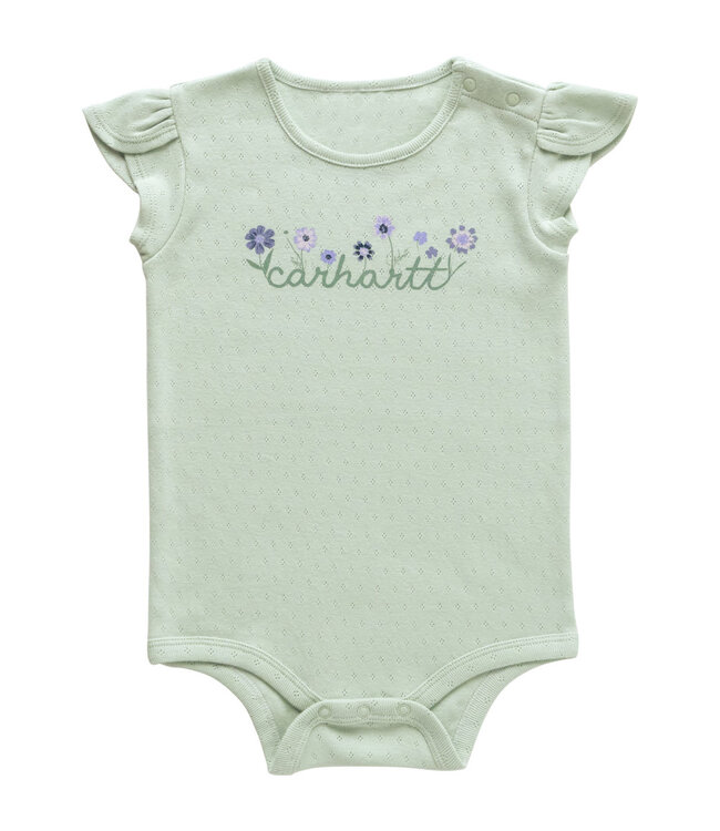 Carhartt Girl's Infant Short-Sleeve Script Bodysuit CA7100