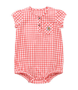 Carhartt Girl's Infant Short-Sleeve Plaid Bodysuit CE9158