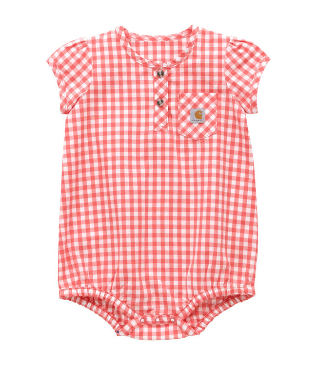 Carhartt Girl's Infant Short-Sleeve Plaid Bodysuit CE9158
