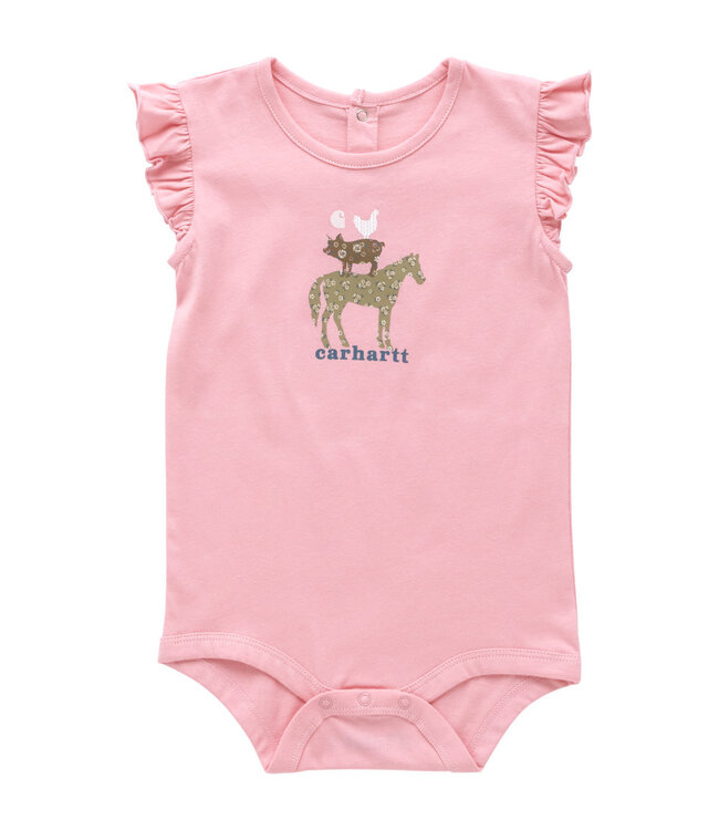 Carhartt Girl's Infant Short-Sleeve Animal Stack Bodysuit CA7098
