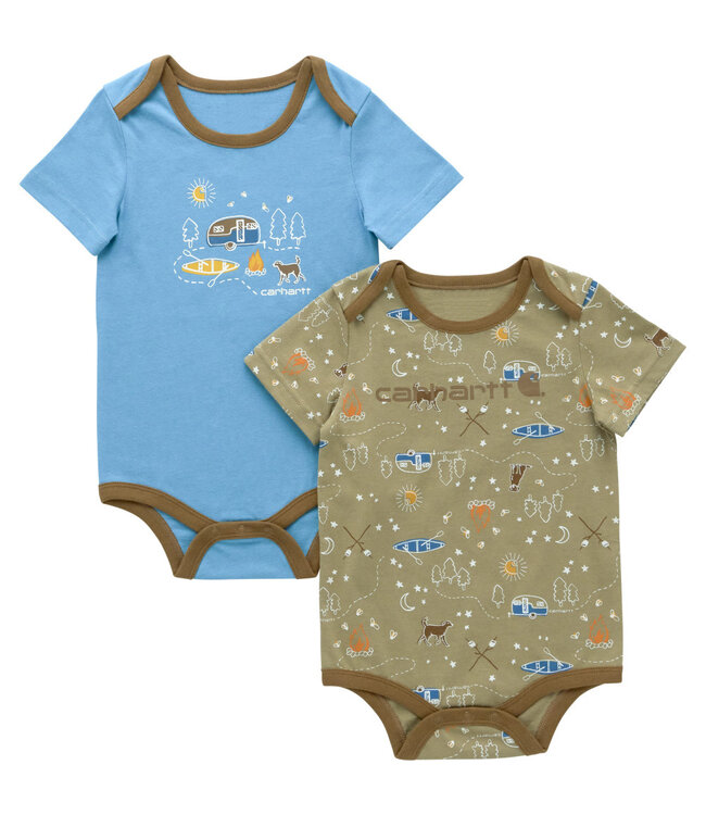 Carhartt Boy's Infant Short-Sleeve Camping 2pc Bodysuit Set CG8958