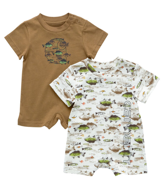 Carhartt Boy's Infant Short-Sleeve 2pc Fishing Romper Set CG8961