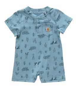 Carhartt Boy's Infant Short-Sleeve Farm Print Romper CM8772
