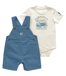 Carhartt Boy's Infant Short-Sleeve Bodysuit and Canvas Shortall Set CG8970
