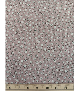 Beth's Creation Yard of Rib Knit, Ditsy Floral Mauve Fabric