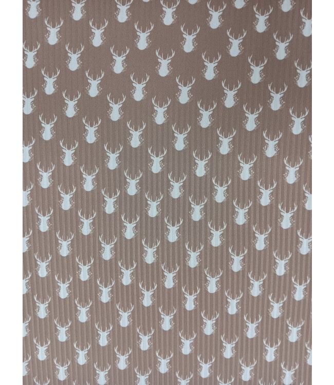 Yard of Rib Knit, Brown Deer Fabric