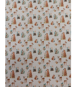 Beth's Creation Yard of Rib Knit, Forest Scene Fabric