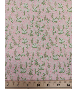 Yard of Swiss Dot Knit, Spring Clusters Fabric
