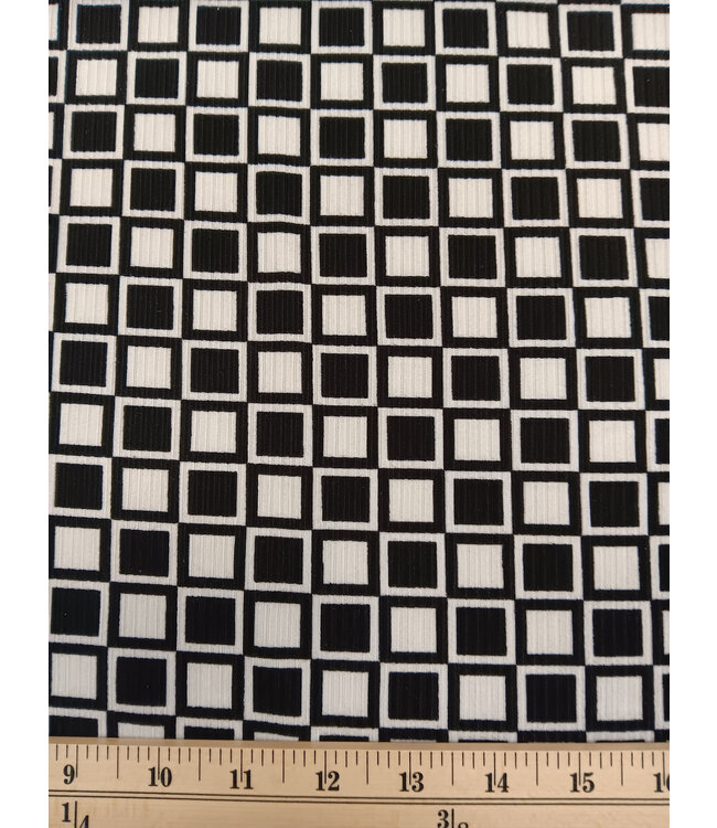 Mook Fabrics Yard of 4X2 Yummy Rib EK, Black Fabric 137809