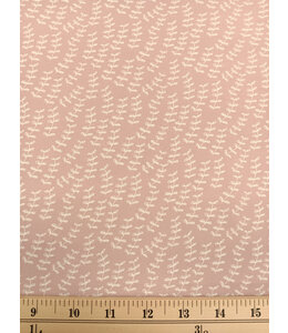 Yard of Airflow, Olive Leaves Mauve Fabric