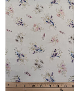 Beth's Creation Yard of Poly Swiss Dot, Purple Floral Fabric