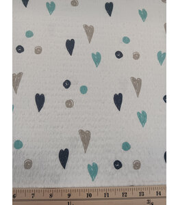 Yard of 2070 Textured Knits, Sketched Hearts 4 Fabric