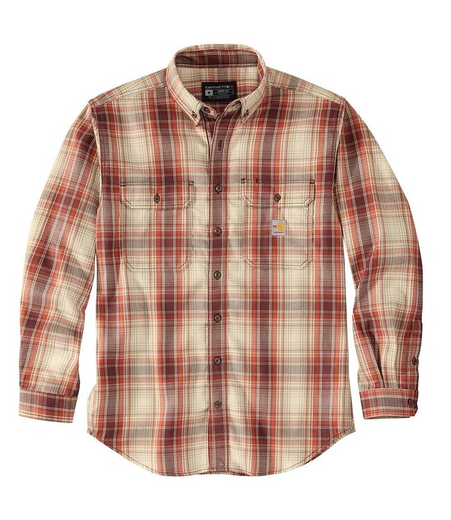 Carhartt Men's Flame-Resistant Force Rugged Flex Loose Fit Twill Long-Sleeve Plaid Shirt 104507