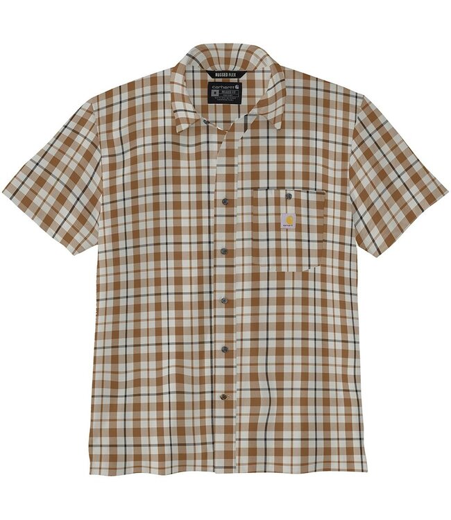 Carhartt Men's Force Sun Defender Relaxed Fit Lightweight Short-Sleeve Plaid Shirt 106747