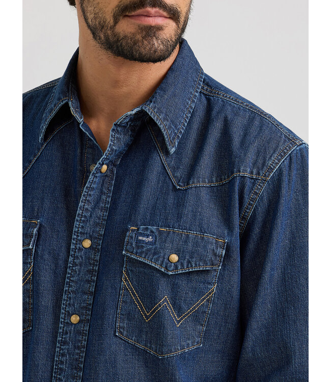 Wrangler Men's Classic Denim Western Snap Shirt 112361700