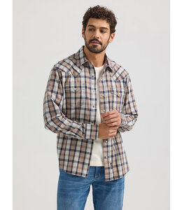 Wrangler Men's Retro Premium Long-Sleeve Western Snap Plaid Shirt 112359911