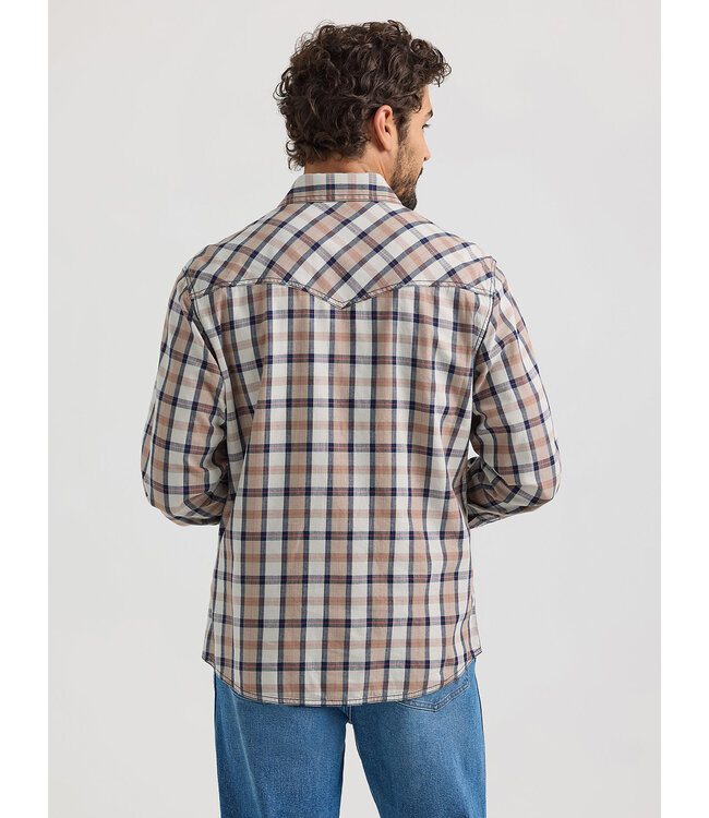 Wrangler Men's Retro Premium Long-Sleeve Western Snap Plaid Shirt 112359911