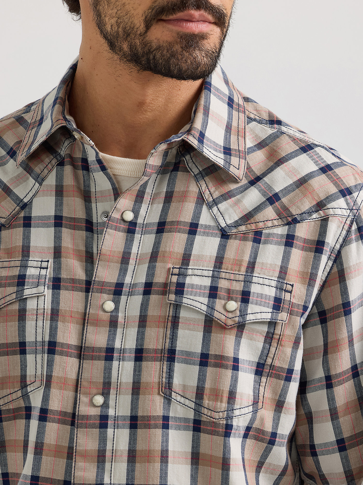 Wrangler Men's Retro Premium Long-Sleeve Western Snap Plaid Shirt