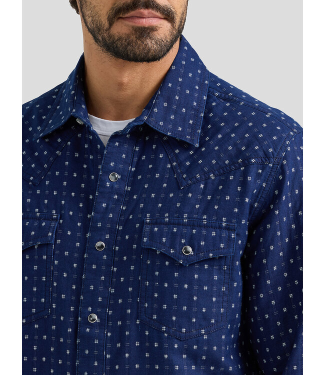 Wrangler Men's Retro Premium Long-Sleeve Western Snap Printed Shirt 112359913
