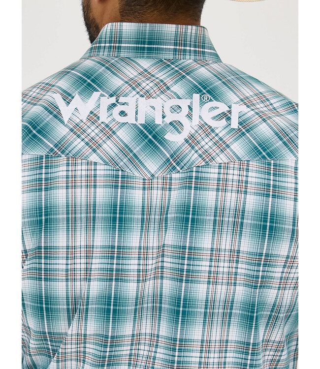 Wrangler Men's Logo Long-Sleeve Button Down Plaid Shirt 112359469