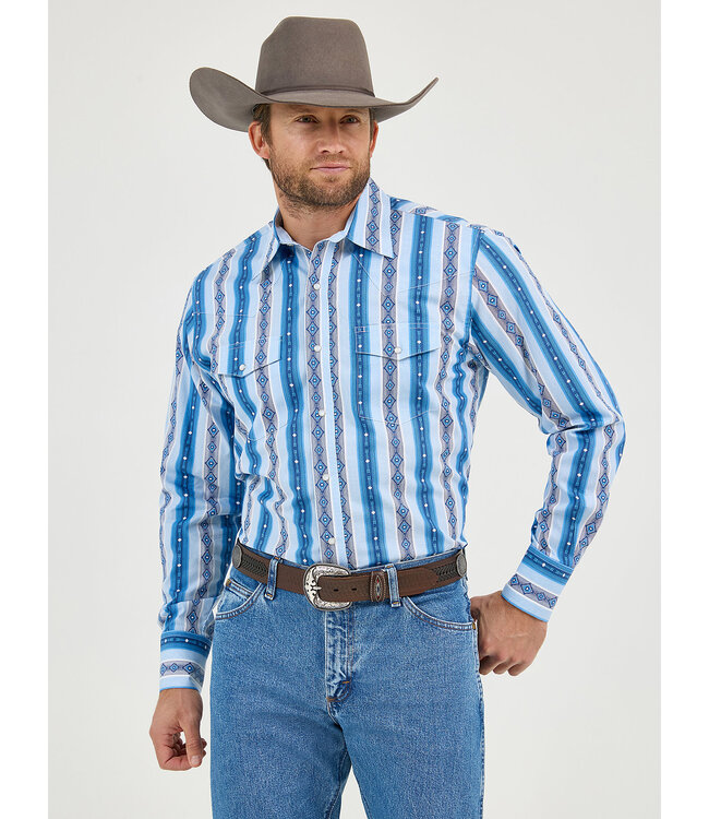 Wrangler Men's Checotah Long-Sleeve Western Snap Printed Shirt 112359439