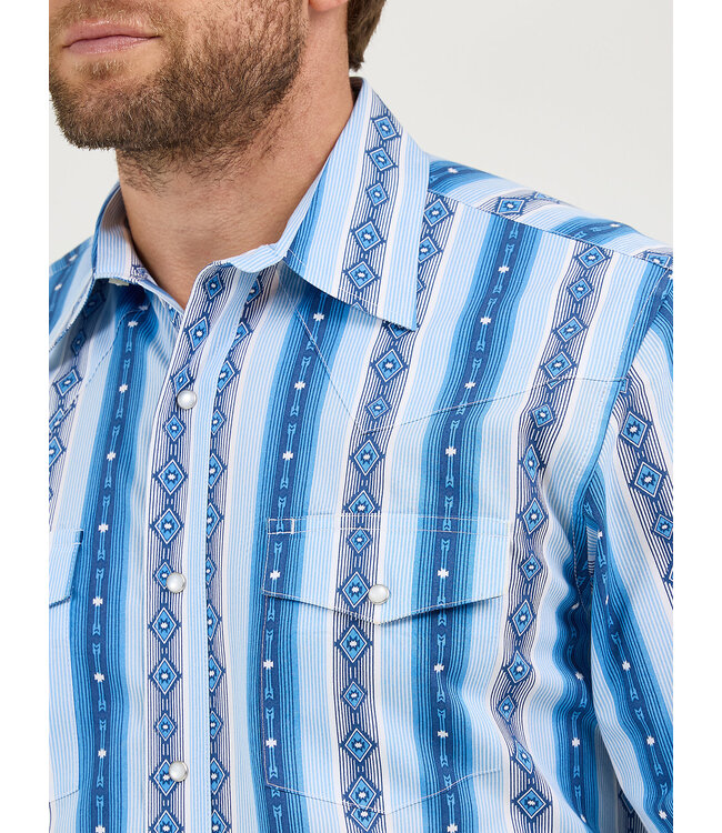 Wrangler Men's Checotah Long-Sleeve Western Snap Printed Shirt 112359439