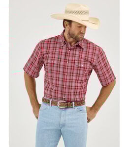 Wrangler Men's Wrinkle Resist Short-Sleeve Western Snap Plaid Shirt 112359508