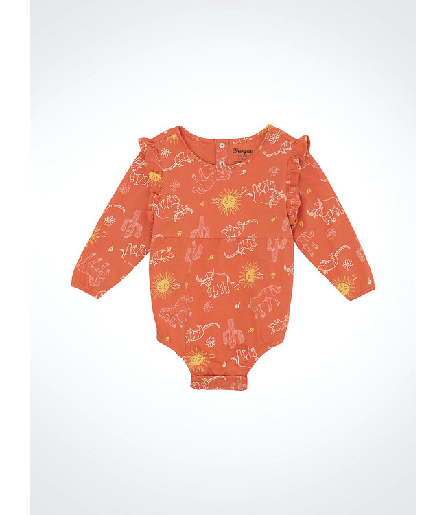 Wrangler Girl's Infant Ruffle Shoulder Bodysuit 112359423
