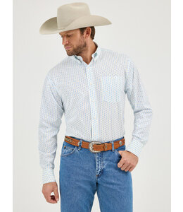 Wrangler Men's Geometric Print Long-Sleeve Western Shirt 112359451