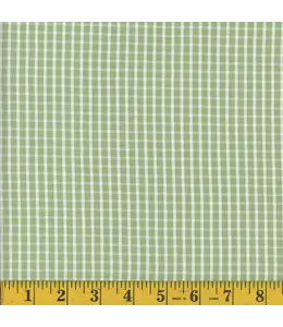 Mook Fabrics Yard of Seersucker Check EK, Sage/White Fabric 132669