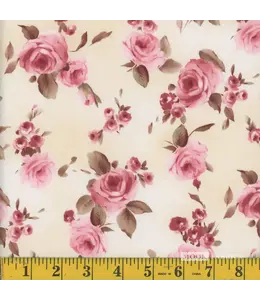 Mook Fabrics Yard of DTY Brushed, Rose Fabric 138516